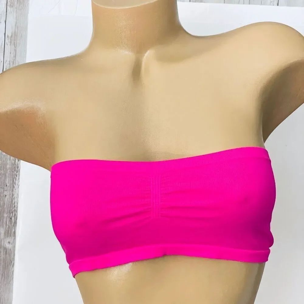 NWT Aeropostale Pink M/L Women’s Seamless Solid Bandeau Bra Tube Top